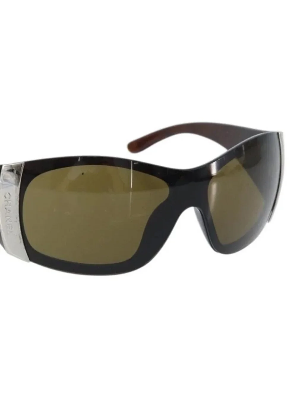 CHANEL Sunglasses plastic Brown CC Auth BA11836
